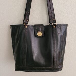 Vintage Black Brahmin Leather Handbag